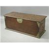 Image 1 : A 19th century colonial brass mounted blanket chest, with a studded top and internal candle box,...