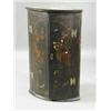Image 1 : A George III lacquered bow front hanging corner cupboard, with shaped shelves, 91cm Est. 300/400...