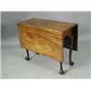 Image 1 : A mahogany two flap table with cabriole legs and ball and claw feet, 91cm long Est. 250/300...