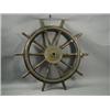 Image 1 : A large ships wheel with a central painted and brass boss, 1.65m high Est. 800/1000...