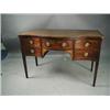 Image 1 : A George III strung and crossbanded mahogany serpentine sideboard, with inlaid decoration, chamfe...