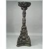 Image 1 : A good late 19th century Anglo-Indian padouk wood (?) torchere, profusely and well carved with fr...