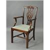 Image 1 : A Chippendale style mahogany desk chair by Jas Shoolbred Est. 75/150...