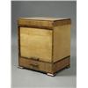 Image 1 : An Art Deco satinwood, walnut and rosewood inlaid desk cabinet, with tambour slide above a single...