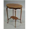 Image 1 : An Edwardian mahogany and crossbanded two tier occasional table on slender cabriole legs, 60cm Es...