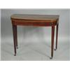 Image 1 : A George III 'D' end inlaid mahogany tea table standing on square tapering legs,91.5cm Est. 500/7...