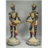 Image 1 : A good pair of late 19th century carved Blackamoor figures, with painted and gilded decoration, o...