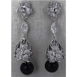 Evening Diamond w/ Onyx Earrings