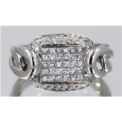 14kt White Gold Unisex Diamond