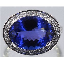 Nat Tanzanite 5.00ct w/ Diamond Ring