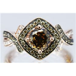 Natural Champagne Diamond w/ Diamond Ring