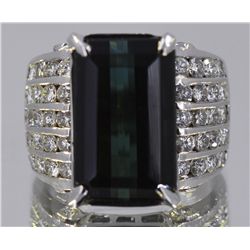 Nat Indicolite W/ diamond ring