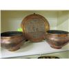 Image 1 : Egyptian hammered copper with design platter and vessels