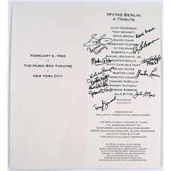 Irving Berlin Tribute Program With 12 Legendary Autographs