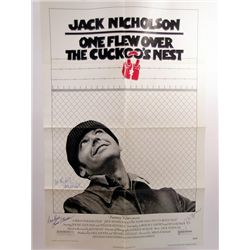 One Flew Over The Cuckoo's Nest Nicholson, Fletcher, Forman Signed Poster