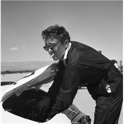 James Dean Original Negative Adjusting His 23F Speedster At Race