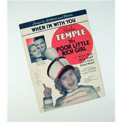 Shirley Temple Signed Sheet Music  From Poor Little Rich Girl