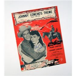 Frank Sinatra/Phyllis Kirk Signed Sheet Music From Johnny Concho