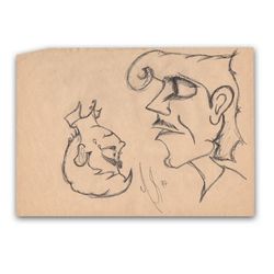 Michael Jackson 1997 Sketch of Two Heads