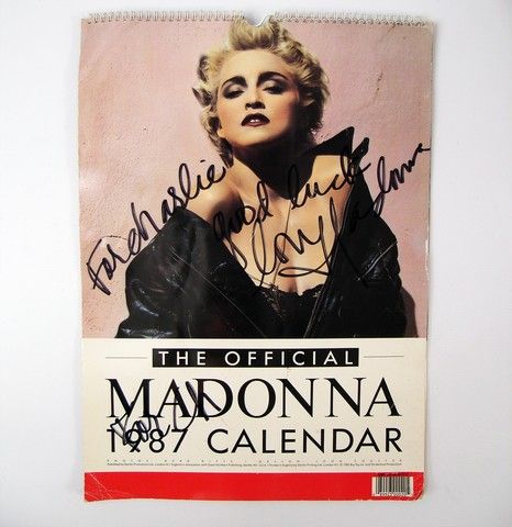 Madonna Signed Calendar Madonna Signed Calendar
