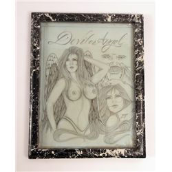 Pulp Fiction Pawn Shop Framed Pencil Sketch Prop