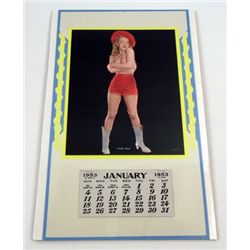 Marilyn Monroe Caught Short Original Litho Pinup 1953 Calendar
