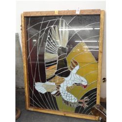 Leaded Glass Bald Eagle Window Pane