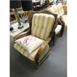 Wicker Loveseat, Chair & Wingback Chair Set