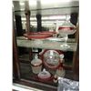 Image 1 : 7 Clear to Ruby Pressed Glass Serviceware - 7 Times the Money
