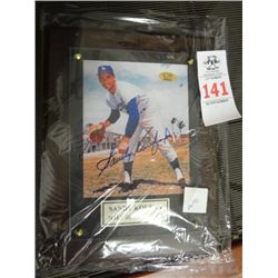 Sandy Koufax Autographed Plaque