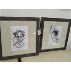 2 Framed Sketch Prints - 2 Times the Money