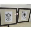 Image 1 : 2 Framed Sketch Prints - 2 Times the Money