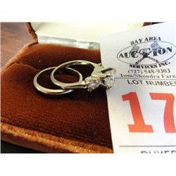Ladies 14Kt Gold Wedding Set 3 Diamonds Approx .75 Total Weight