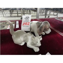 Lladro Dog and Cat Figurine