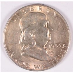 1953-S FRANKLIN HALF DOLLAR, MS-62