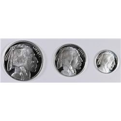 1/10, 1/4 AND 1/2 OUNCE BUFFALO/INDIAN .999 SILVER ROUNDS