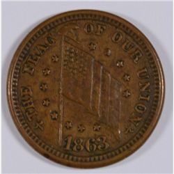 1863 CIVIL WAR TOKEN (FLAG OF OUR UNION)