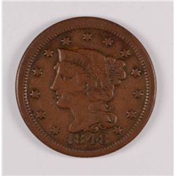 1848 LARGE CENT F/VF