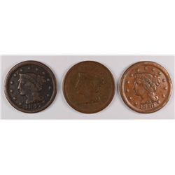 (3) LARGE CENTS (47,50,54) AVG CIRC