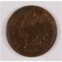 1864 BR INDIAN HEAD CENT AU+