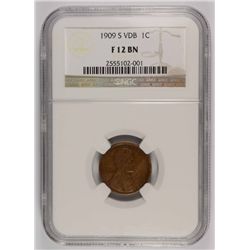 1909-S VDB LINCOLN CENT NGC F-12 BN