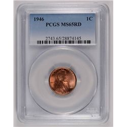 1946 LINCOLN CENT PCGS MS-65 RD