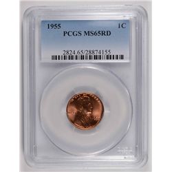 1955 LINCOLN CENT PCGS MS-65 RD