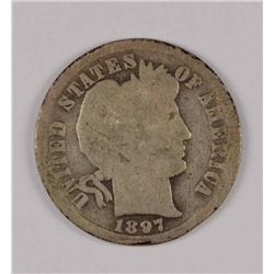 1897-O BARBER DIME AG/G (KEY DATE)