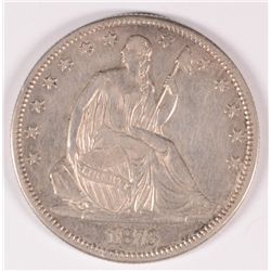 1873-CC SEATED HALF DOLLAR NO ARROWS AU