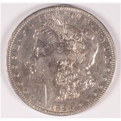 1896-S MORGAN SILVER DOLLAR, AU-50 SCARCE