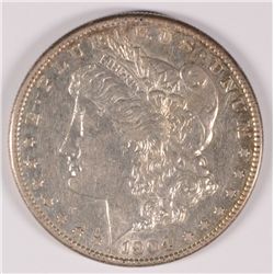 1904-S MORGAN SILVER DOLLAR, AU-58   CLOSE TO BU, SCARCE!