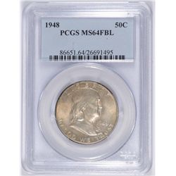 1948 FRANKLIN HALF DOLLAR, PCGS MS-64 FBL  COLOR!