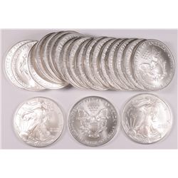 ORIGINAL UNSEARCHED ROLL ( 20 COINS  OF) 2007 AMERICAN SILVER EAGLES