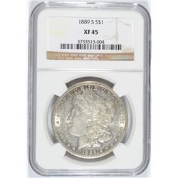 1889-S MORGAN DOLLAR NGC XF-45